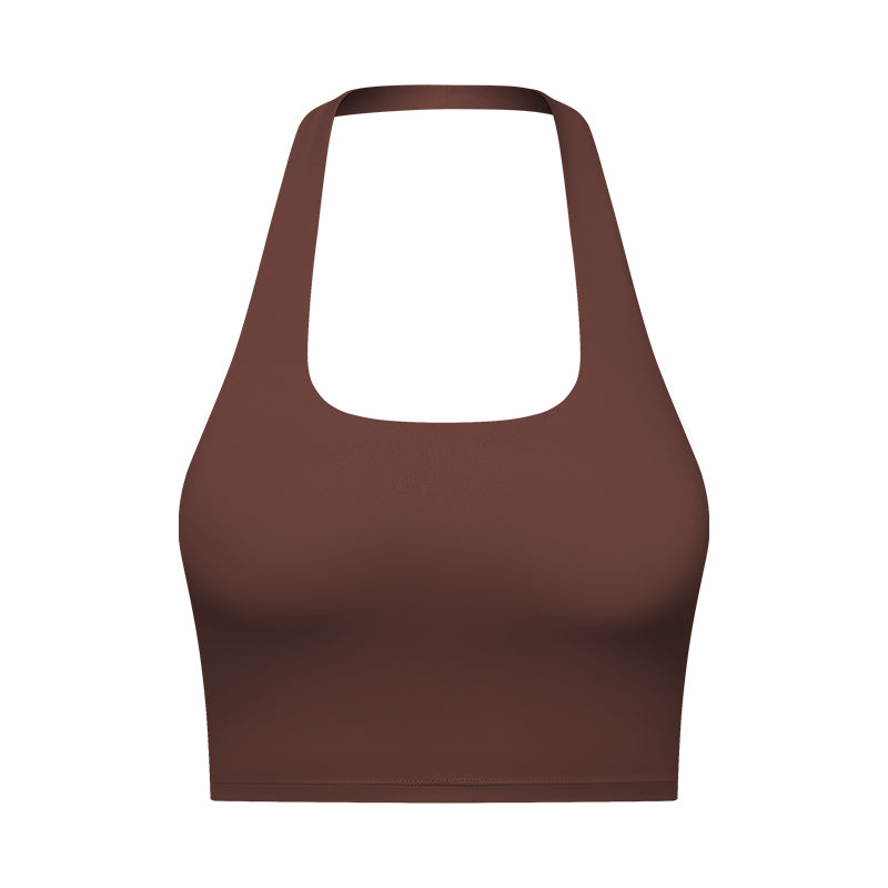 Halter neck top yoga outfits bra for gym