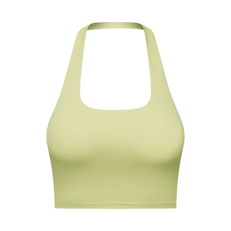 Halter neck top yoga outfits bra for gym