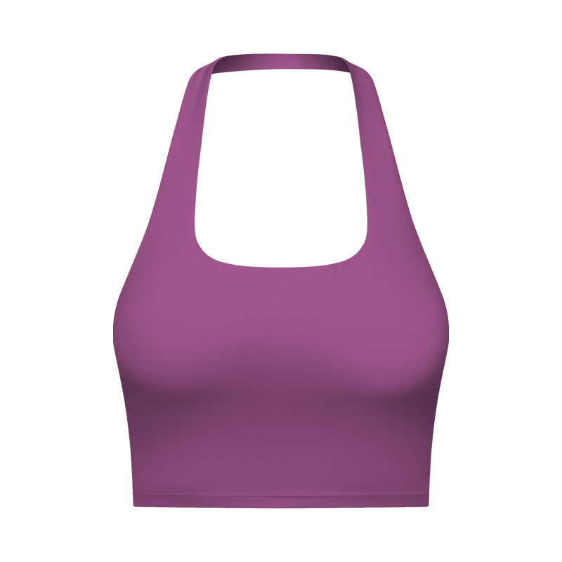 Halter neck top yoga outfits bra for gym