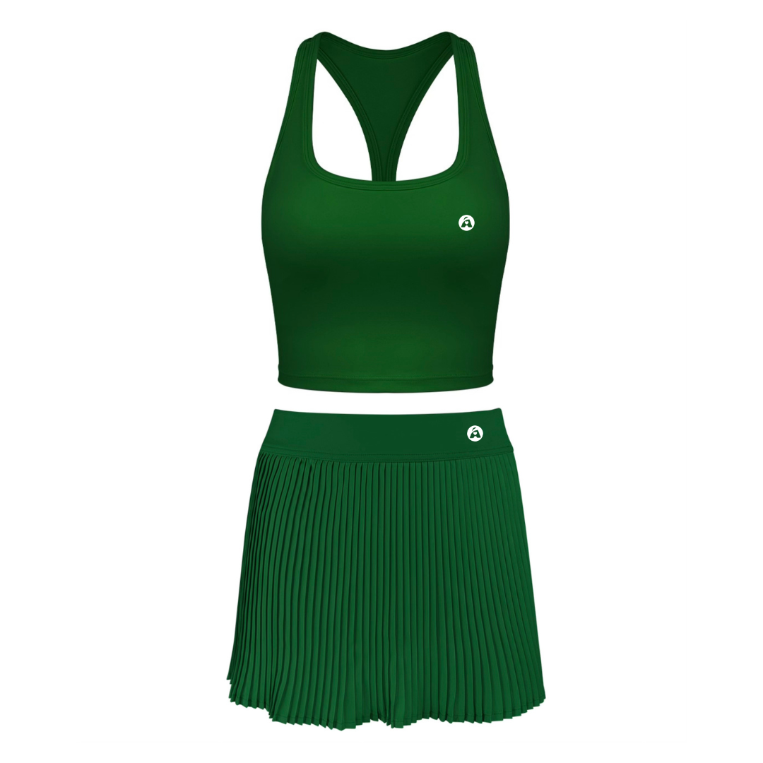 Pickleball Ladies Tank Top & Skirt Set Women Fitness Tennis Wear Pleated Skirt