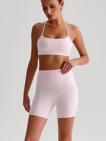 iTOUCH Crossover Yoga Bra&Shorts Set For Women Workout