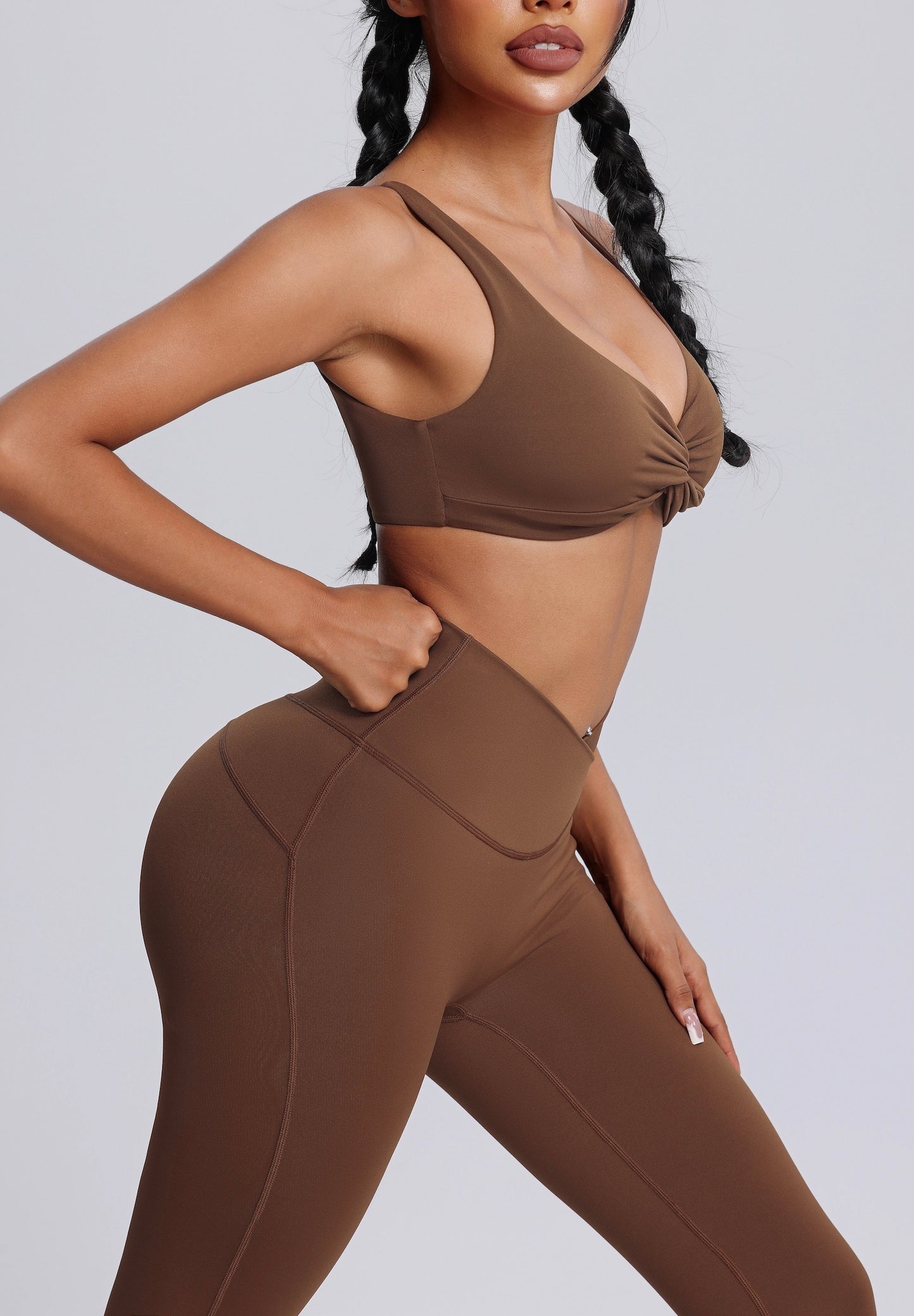 Hot Summer Beach knot Yoga Bra&Wide-leggings Set Sexy Chic