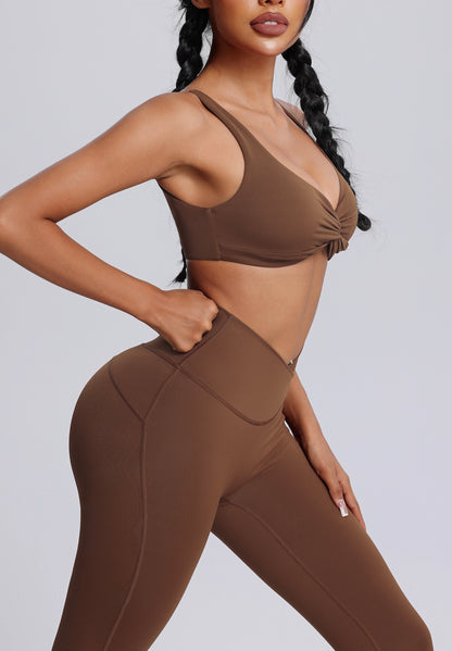 Hot Summer Beach knot Yoga Bra&Wide-leggings Set Sexy Chic