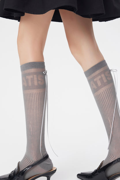 Court Sweetheart Ballet Style Bow Tie Lace Calf Socks Tennis&Pickleball