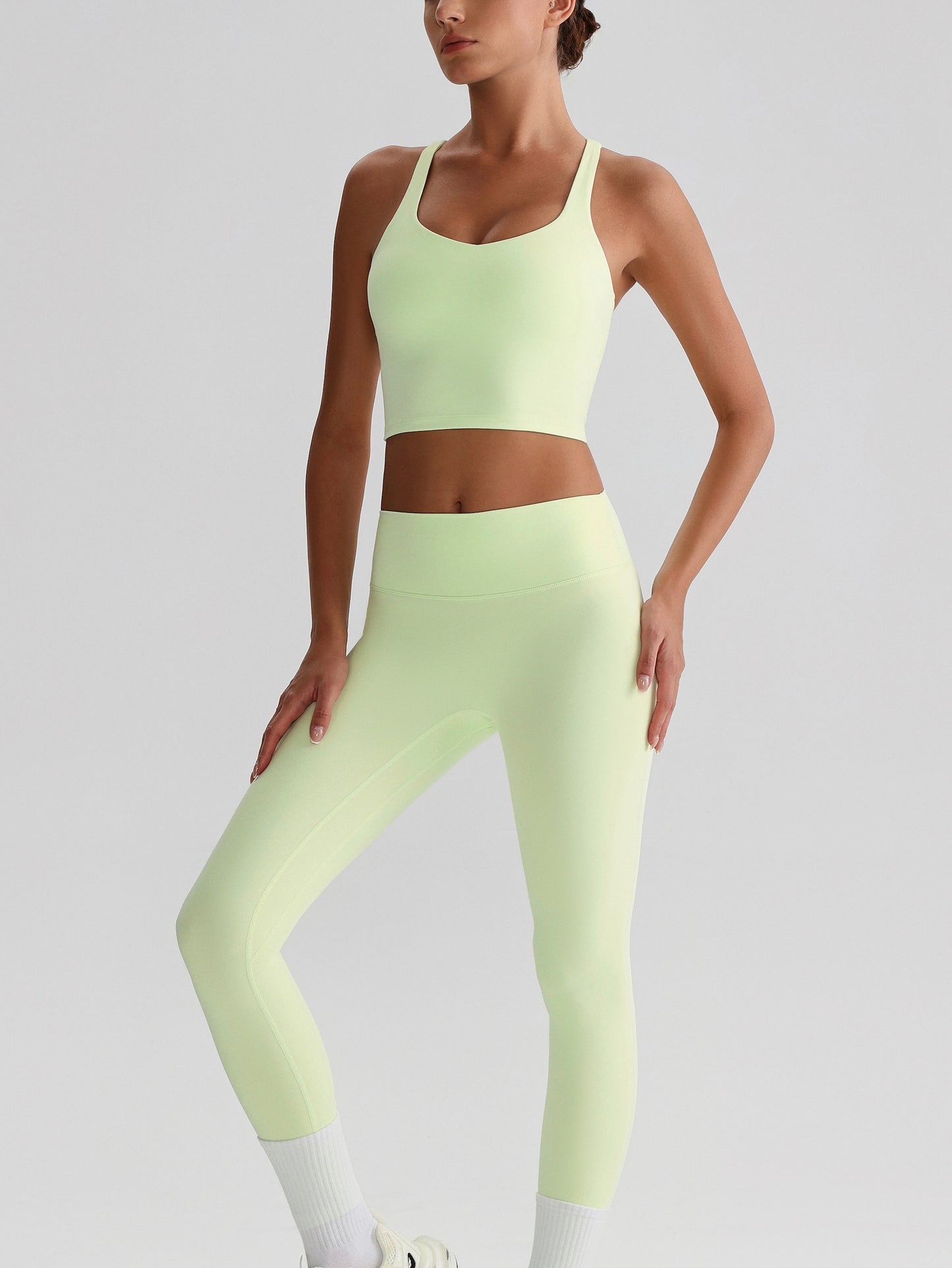 iTOUCH crossover back Yoga Bra Shorts or Leggings SET