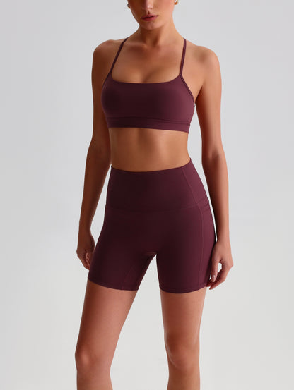 iTOUCH Crossover Yoga Bra&Shorts Set For Women Workout