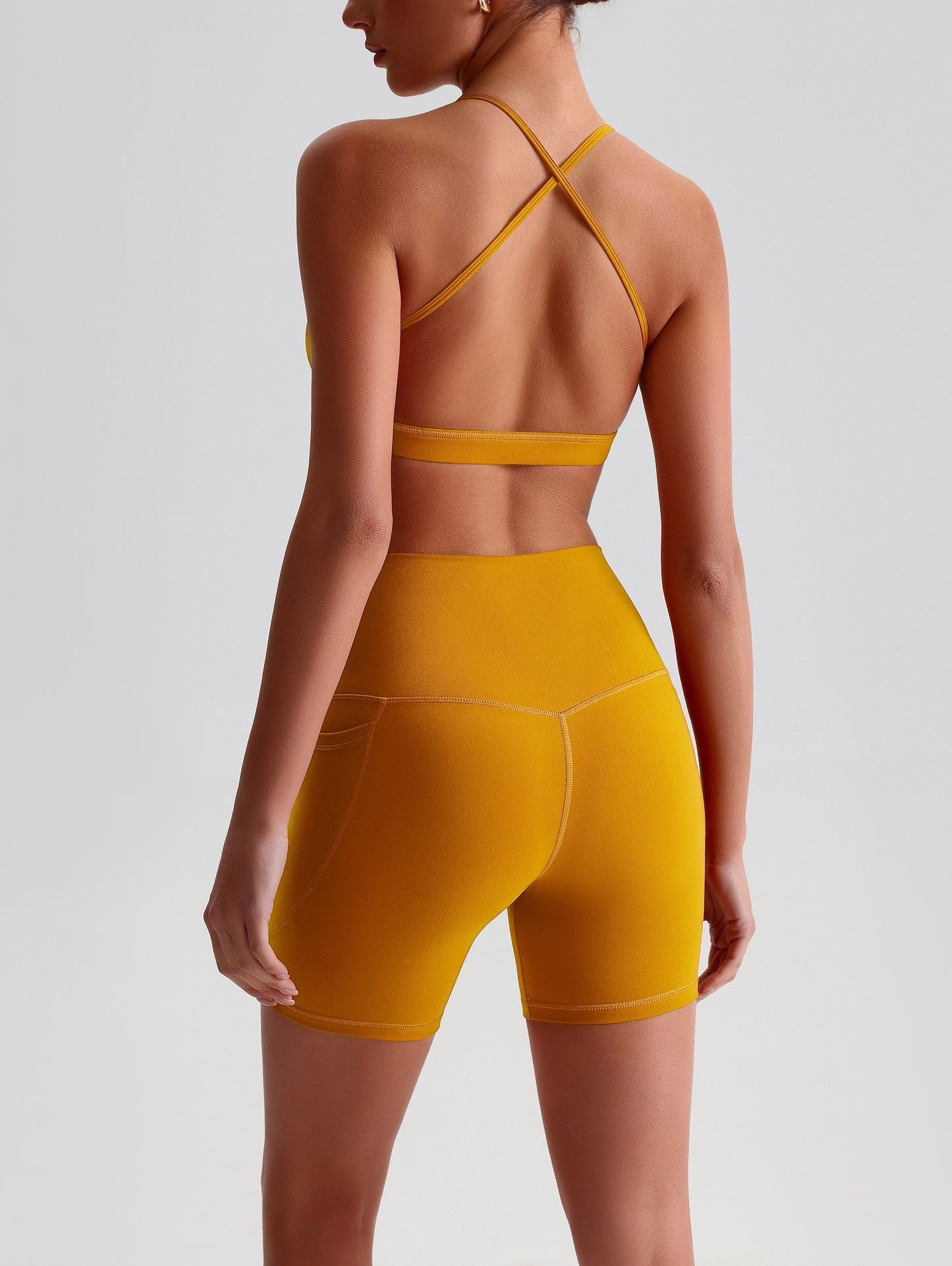 iTOUCH Crossover Yoga Bra&Shorts Set For Women Workout