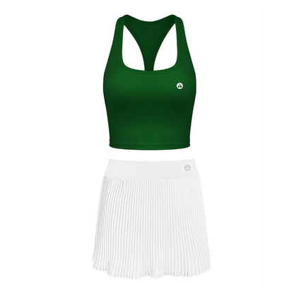 Pickleball Ladies Tank Top & Skirt Set Women Fitness Tennis Wear Pleated Skirt