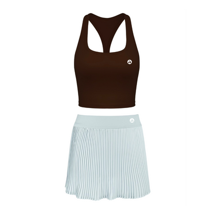 Pickleball Ladies Tank Top & Skirt Set Women Fitness Tennis Wear Pleated Skirt