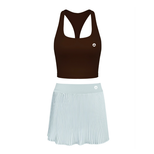 Pickleball Ladies Tank Top & Skirt Set Women Fitness Tennis Wear Pleated Skirt