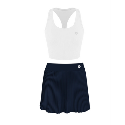 Pickleball Ladies Tank Top & Skirt Set Women Fitness Tennis Wear Pleated Skirt