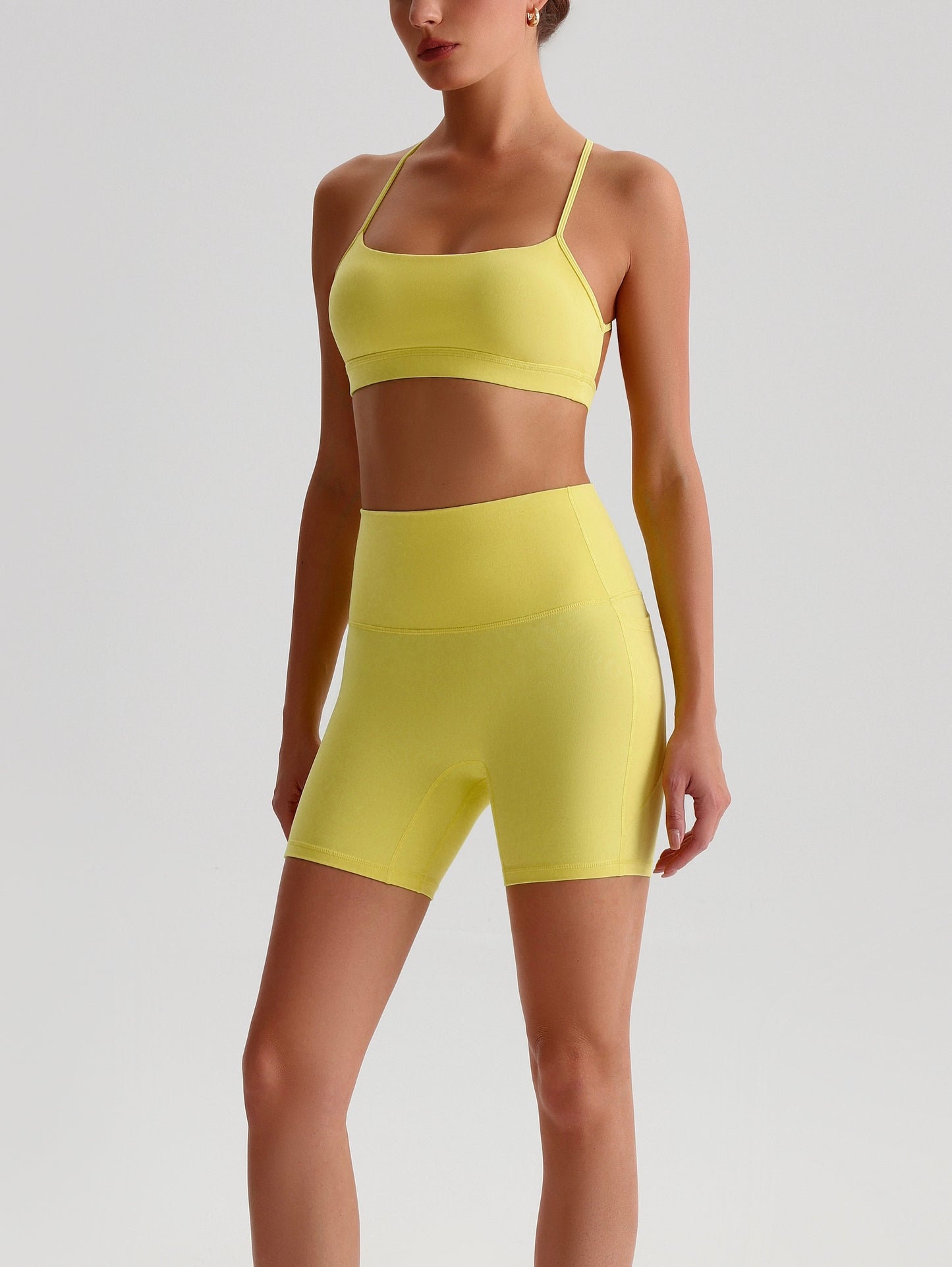 iTOUCH Crossover Yoga Bra&Shorts Set For Women Workout