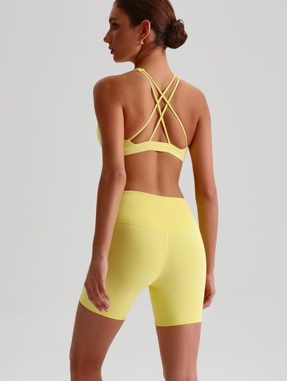 iTOUCH Crossover High-waisted Bra & Shorts Set Firming & Shaping-body