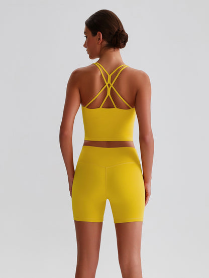 iTOUCH crossover back Yoga Bra Shorts or Leggings SET
