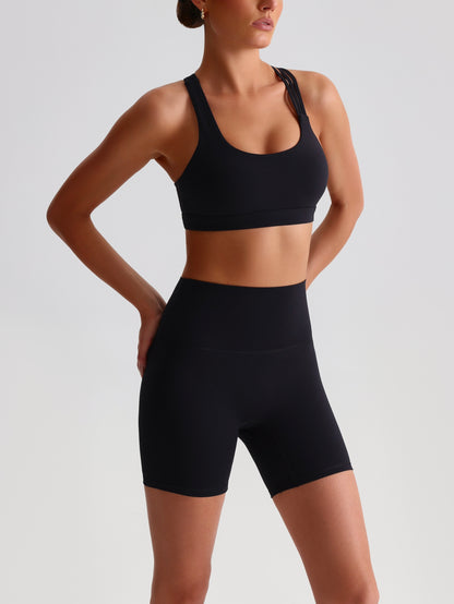 iTOUCH crossover back Bra&Shorts Set