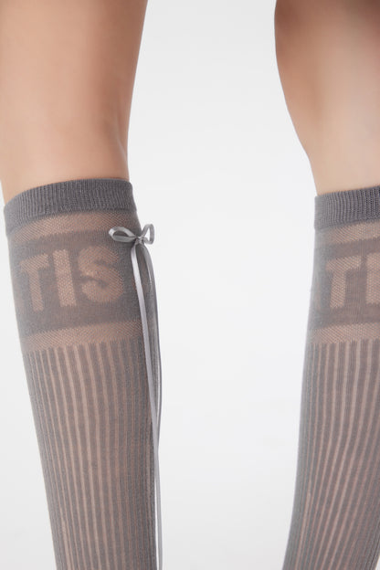 Court Sweetheart Ballet Style Bow Tie Lace Calf Socks Tennis&Pickleball