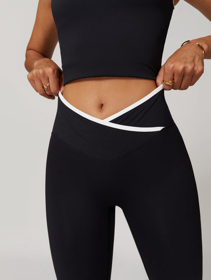 CrushU crossover high-waisted gym&yoga leggings set