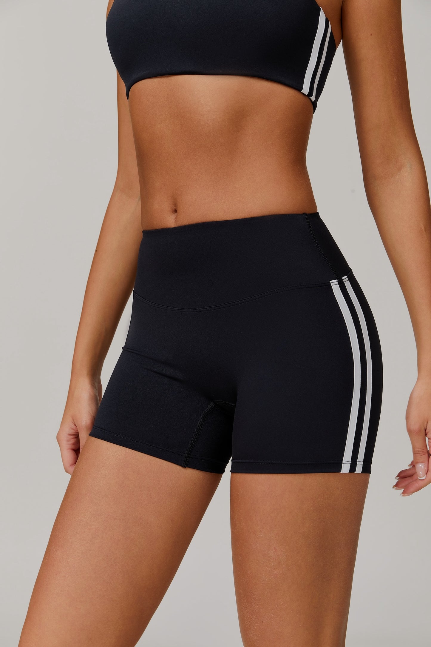 Pickleball Ladies Y-shaped Beauty-Back Clash Color Stripe Set Soft Highly Elastic