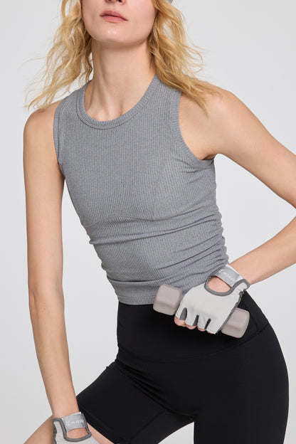 Chill Hemp Gray Yoga Drawstring Bra&Shorts Set