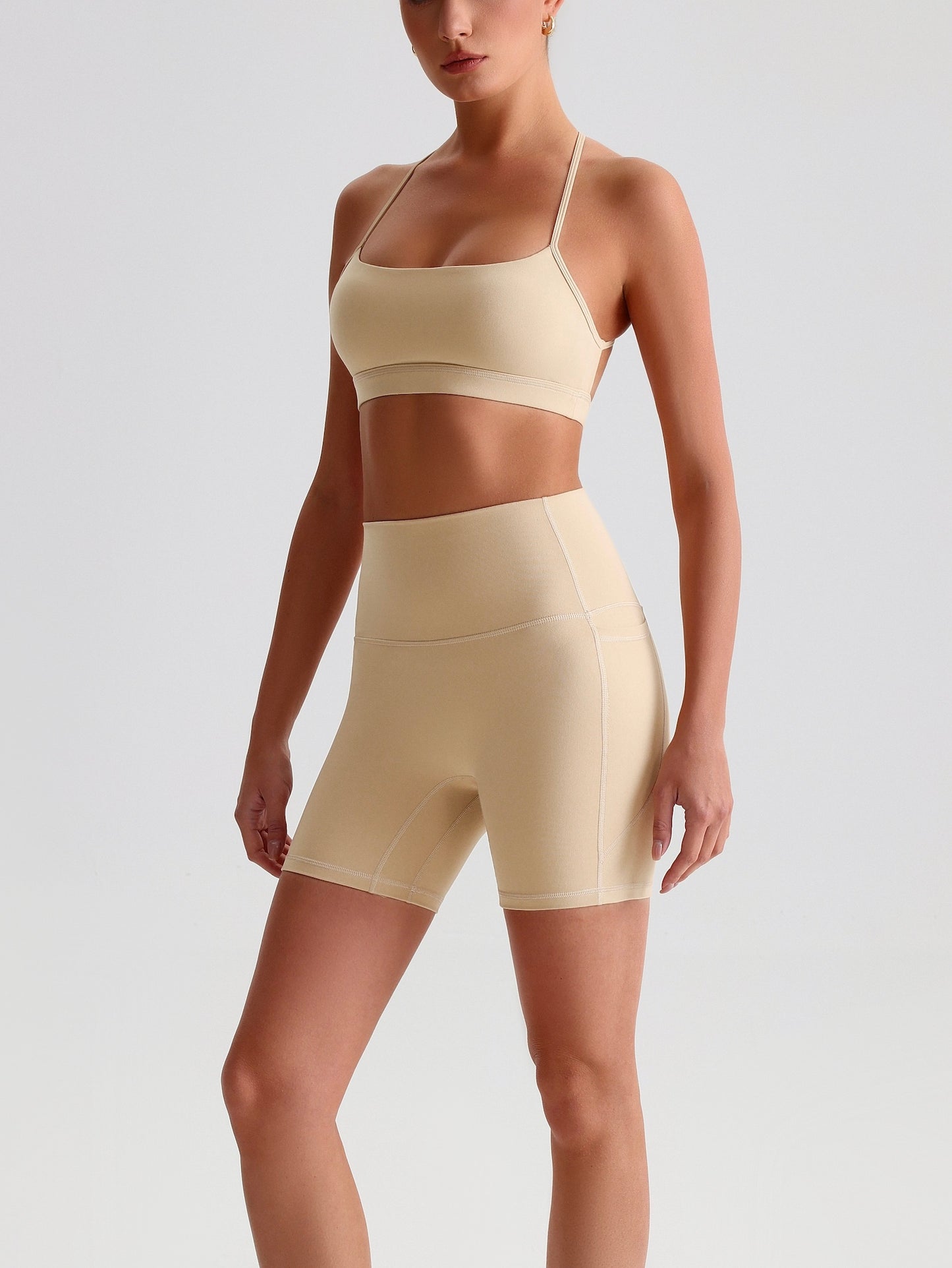 iTOUCH Crossover Yoga Bra&Shorts Set For Women Workout