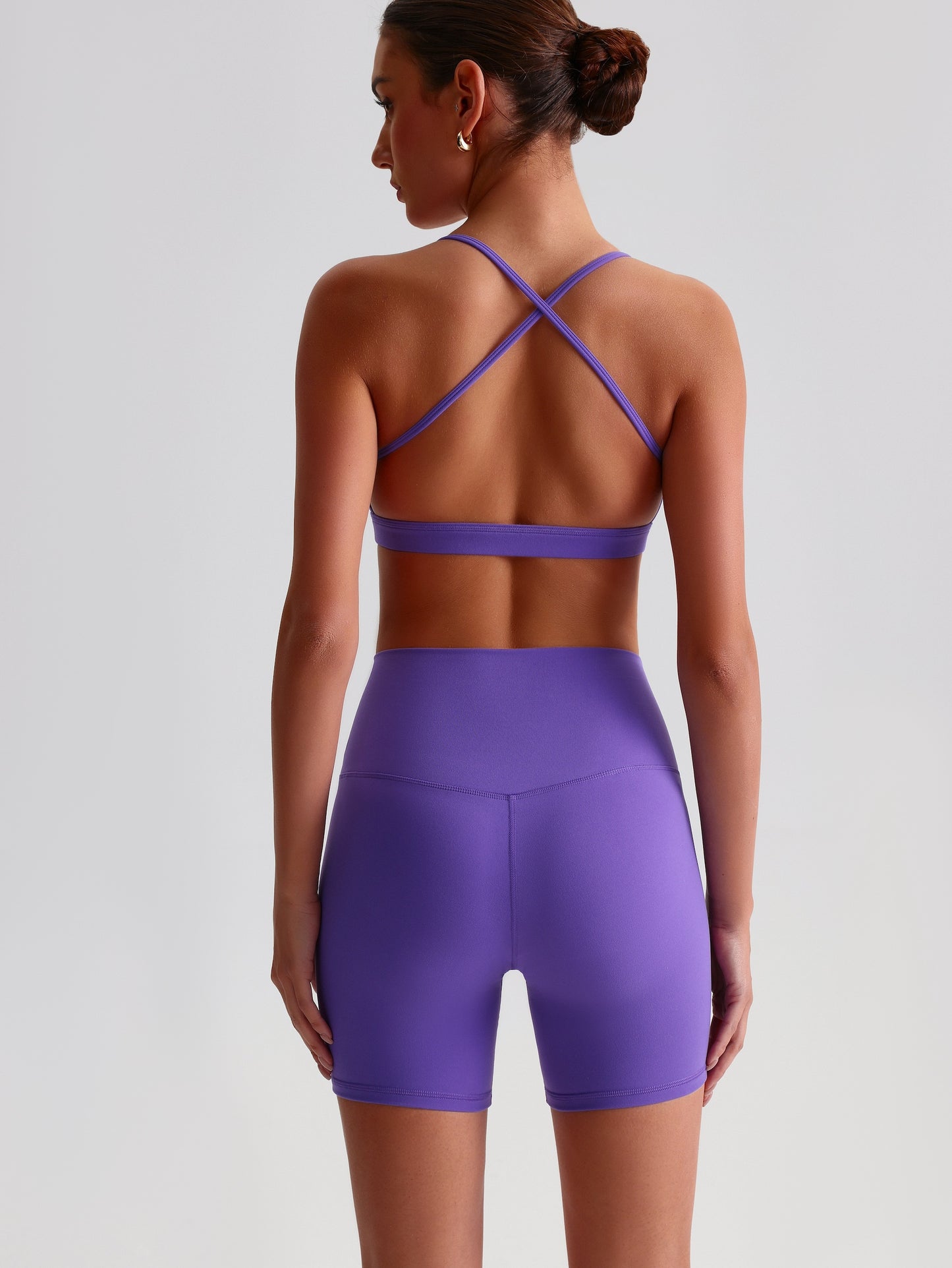 iTOUCH Crossover Yoga Bra&Shorts Set For Women Workout