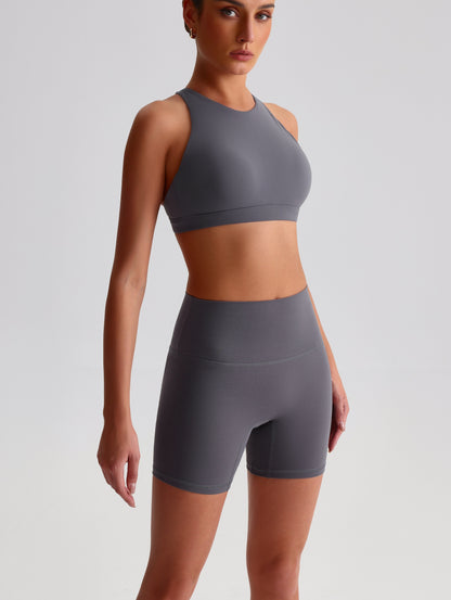 iTOUCH Crossover High-waisted Bra & Shorts Set Firming & Shaping-body