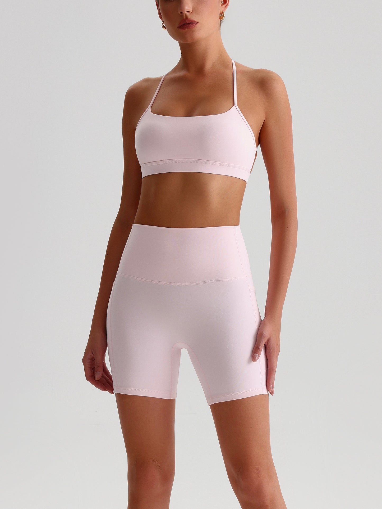 iTOUCH Crossover Yoga Bra&Shorts Set For Women Workout