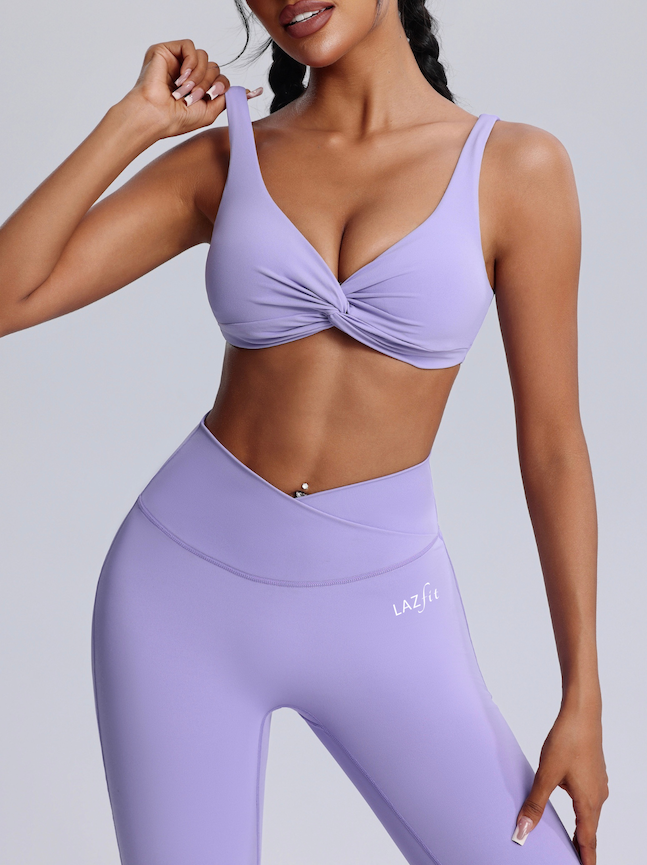 Hot Summer Beach knot Yoga Bra&Wide-leggings Set Sexy Chic