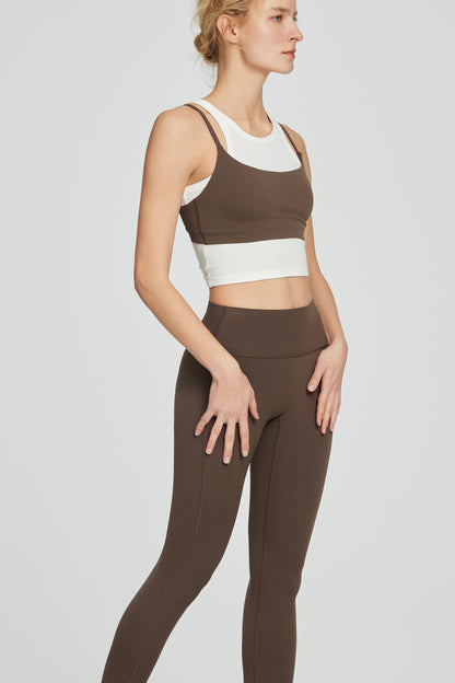 Slant Strap/Double Strap Yoga Bra & Short Set