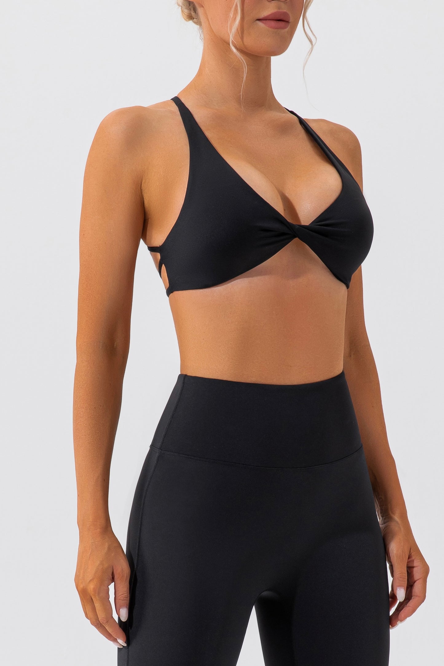 Hot Summer Beach Button Knot Stretch Yoga Bra Crossover Back Sexy Chic