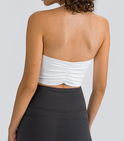 Halter neck top yoga outfits bra for gym