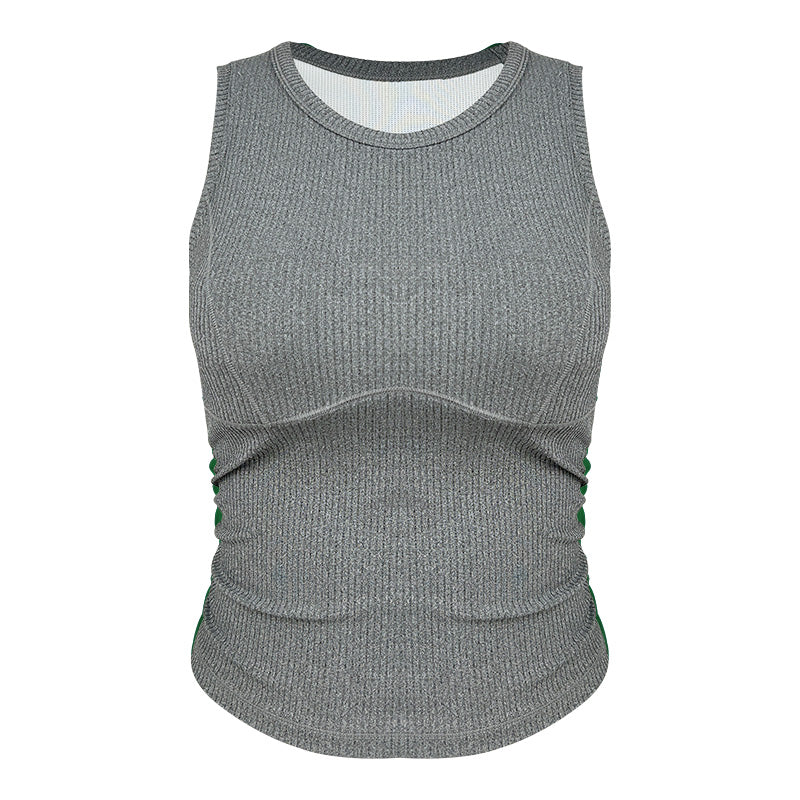 Chill Hemp Gray Yoga Drawstring Bra&Shorts Set
