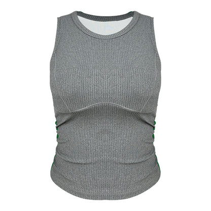 Chill Hemp Gray Yoga Drawstring Bra&Shorts Set