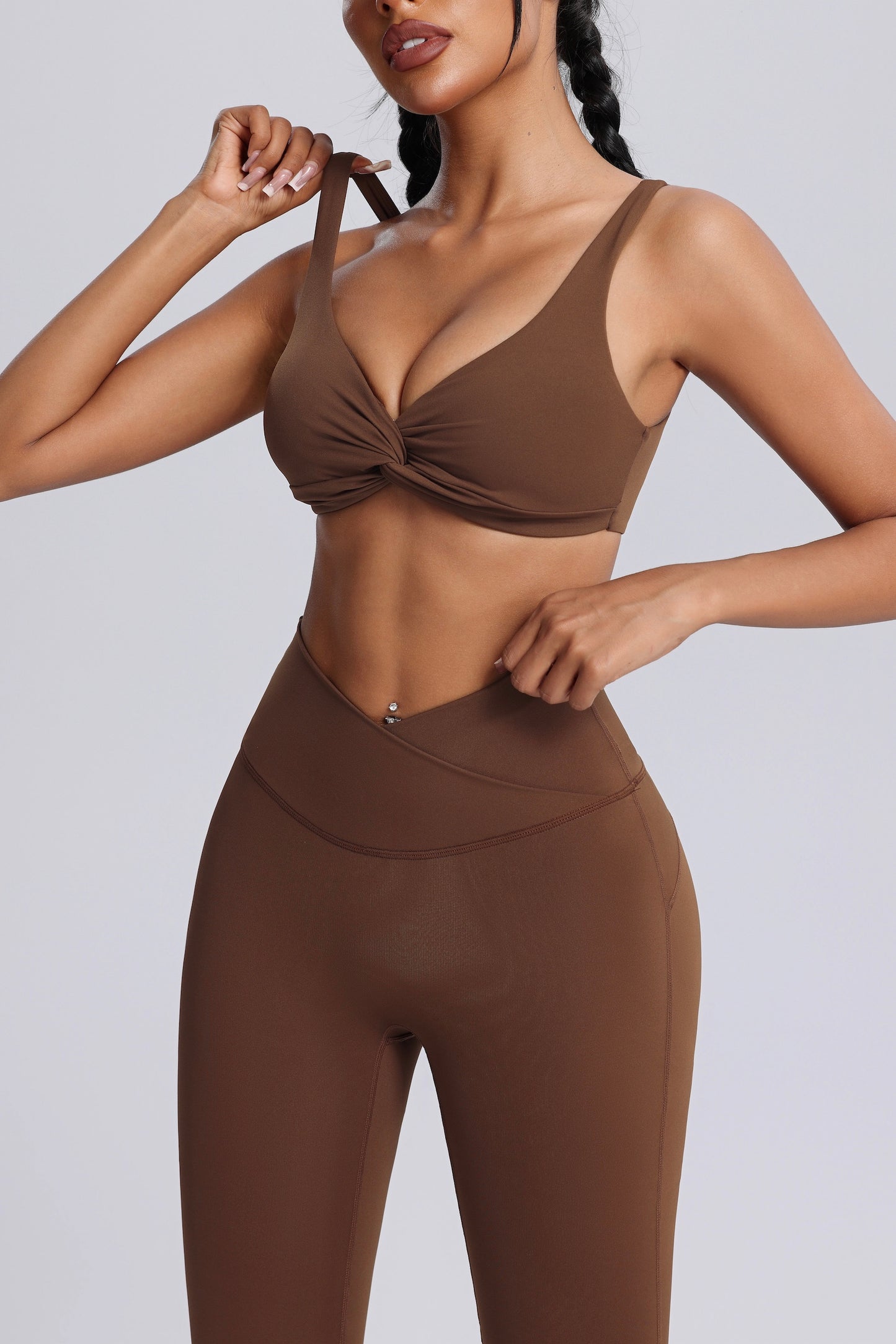 Hot Summer Beach knot Yoga Bra&Wide-leggings Set Sexy Chic
