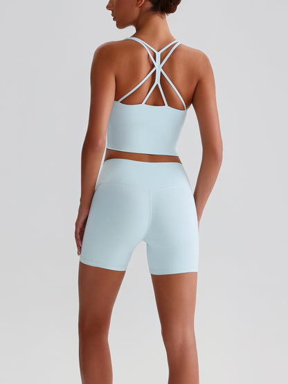 iTOUCH crossover back Yoga Bra Shorts or Leggings SET