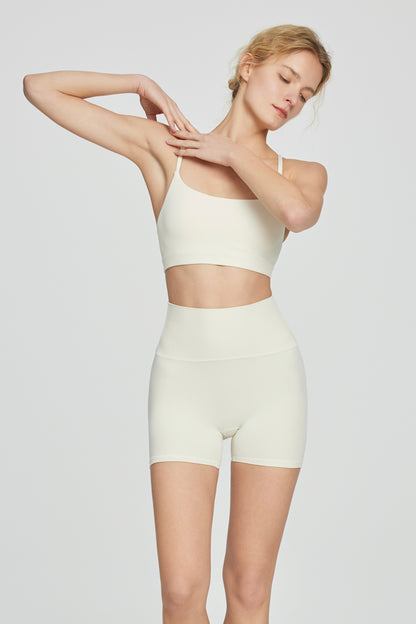 Slant Strap/Double Strap Yoga Bra & Short Set