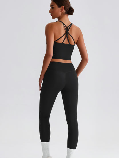 iTOUCH crossover back Yoga Bra Shorts or Leggings SET