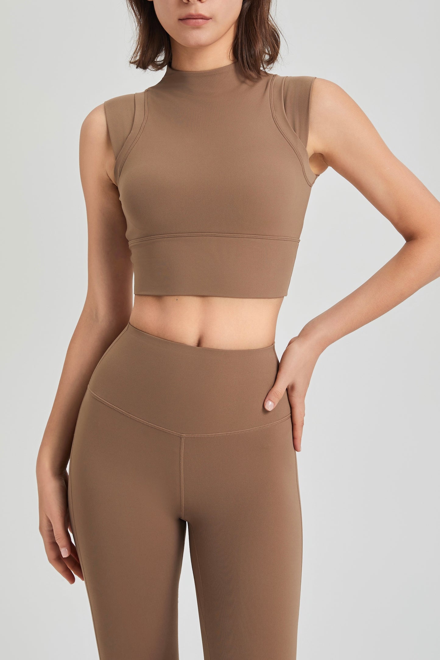 Supermodel  high-neck fixed padded YOGA BRA