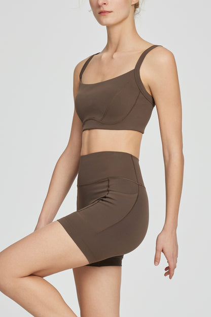 Sweet Cool Fixed Coasters Lycra Yoga Bra&Shorts set