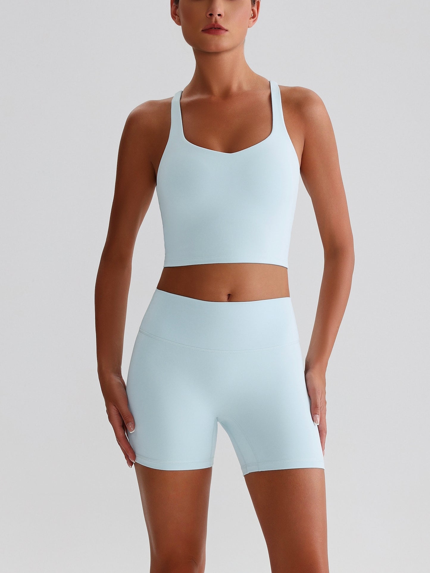 iTOUCH crossover back Yoga Bra Shorts or Leggings SET