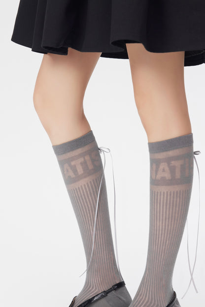 Court Sweetheart Ballet Style Bow Tie Lace Calf Socks Tennis&Pickleball