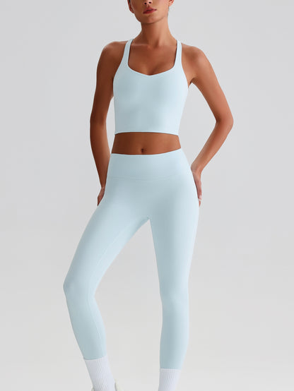 iTOUCH crossover back Yoga Bra Shorts or Leggings SET