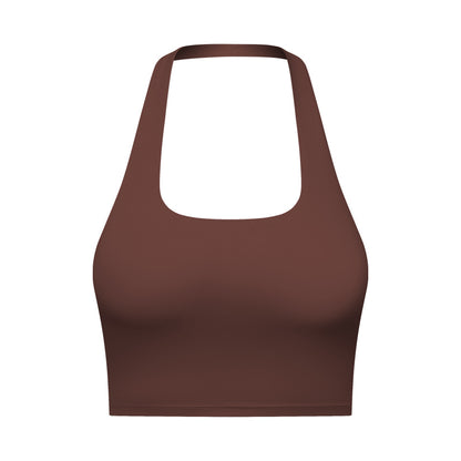 Halter neck top yoga outfits bra for gym
