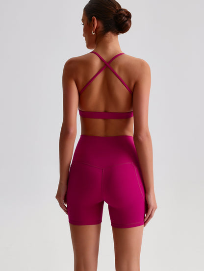 iTOUCH Crossover Yoga Bra&Shorts Set For Women Workout