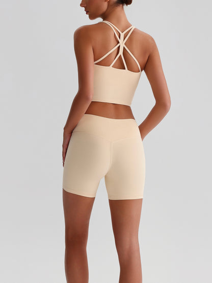 iTOUCH crossover back Yoga Bra Shorts or Leggings SET