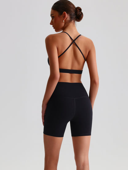 iTOUCH Crossover Yoga Bra&Shorts Set For Women Workout