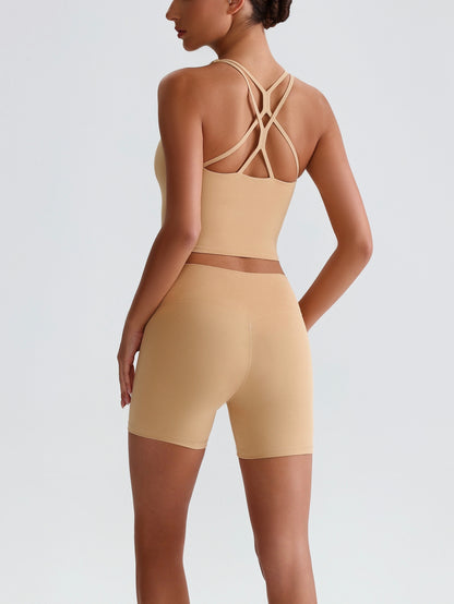 iTOUCH crossover back Yoga Bra Shorts or Leggings SET