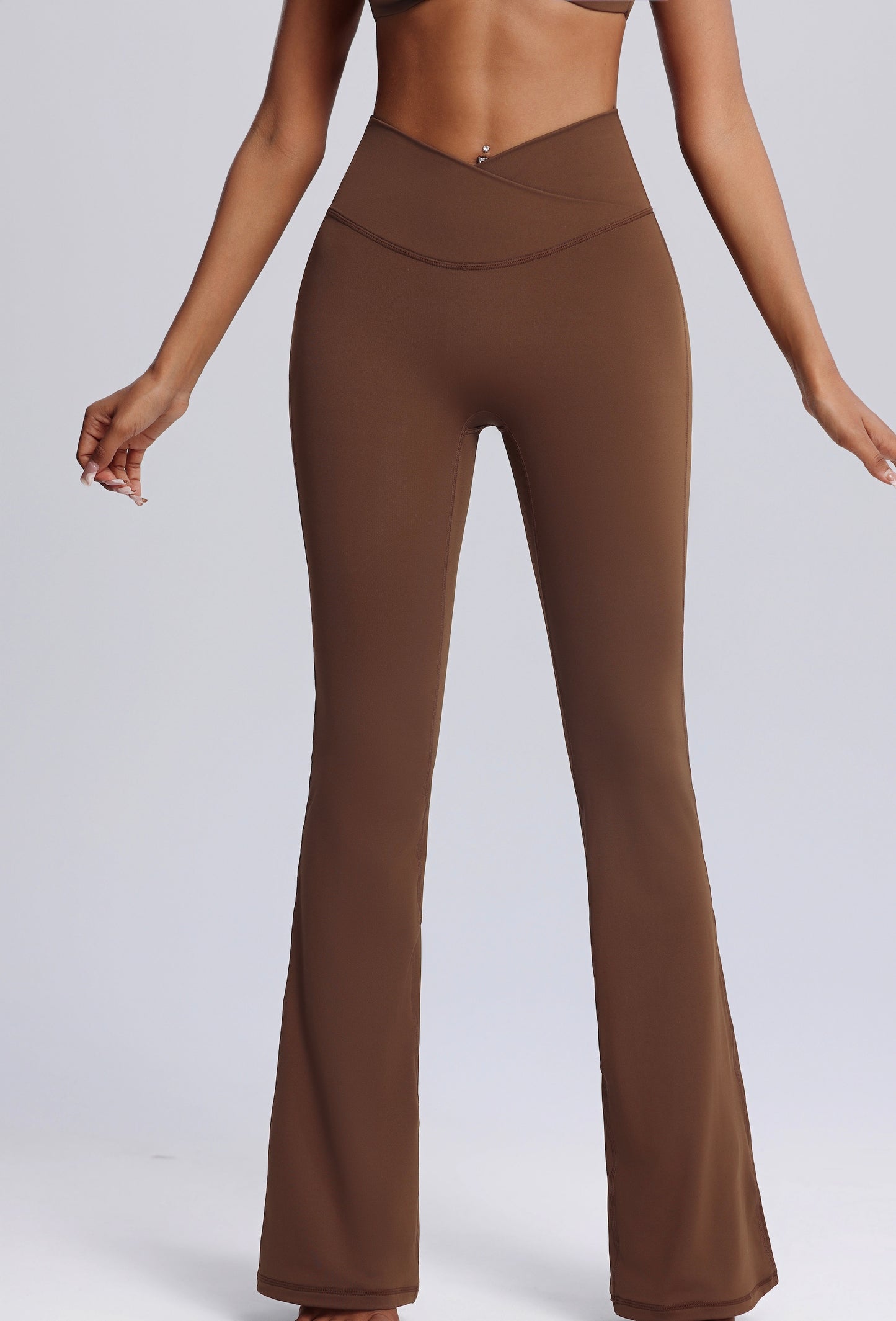 Hot Summer Beach knot Yoga Bra&Wide-leggings Set Sexy Chic