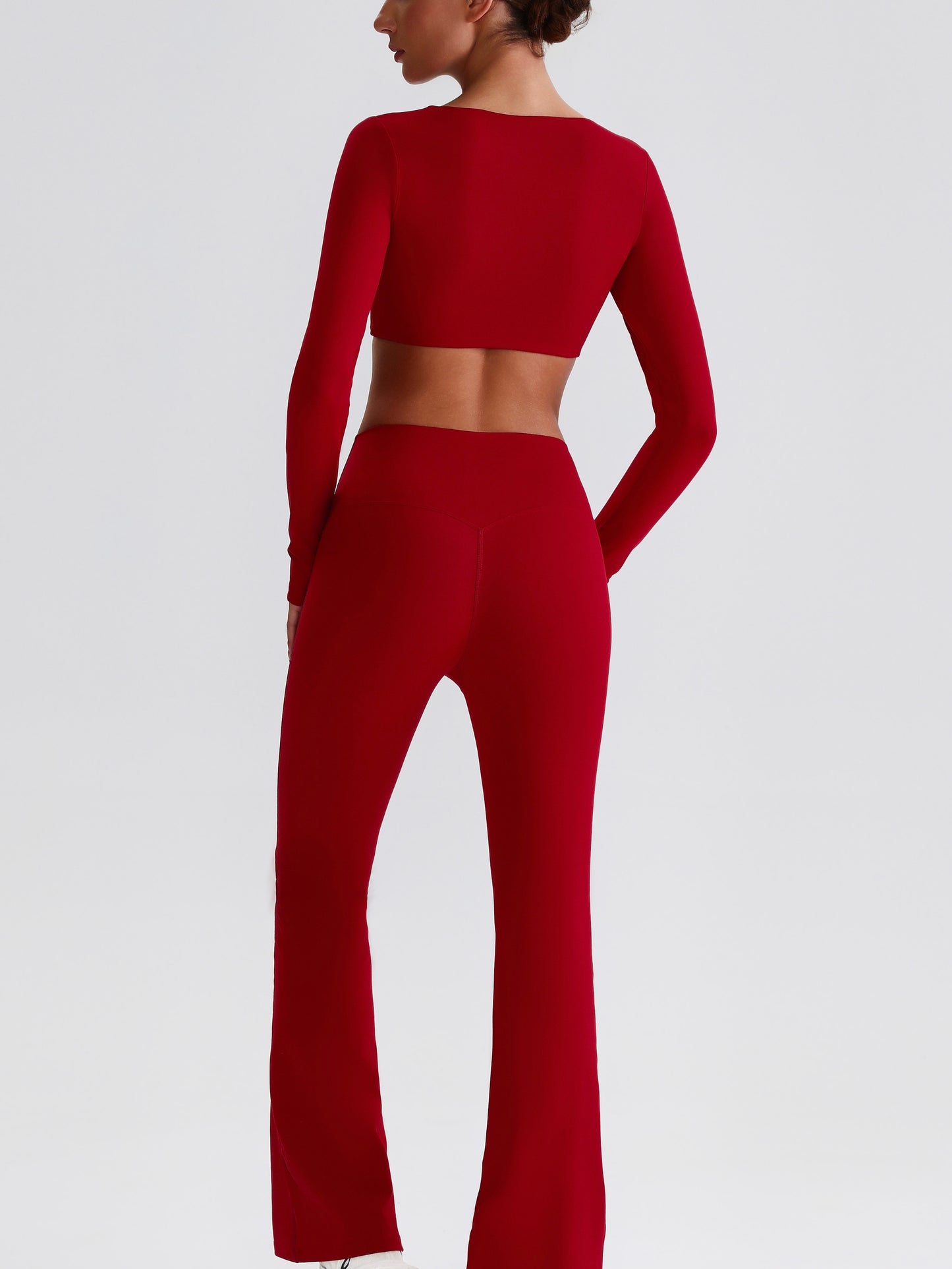 iTOUCH Button knot Long Sleeve Wide-leggings Set Stretchy Eco-friendly Recycled Fabrics