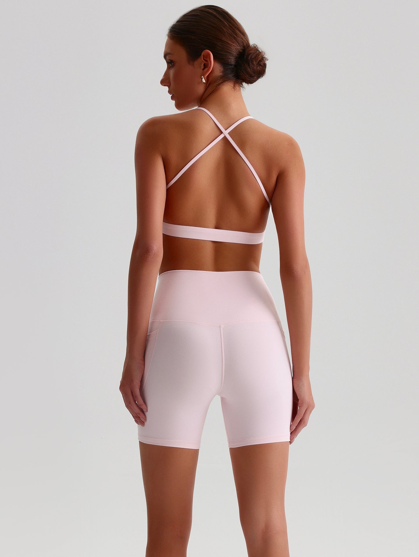 iTOUCH Crossover Yoga Bra&Shorts Set For Women Workout